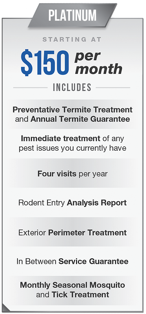 Platinum Home Service Plan starting at 150 dollars per month